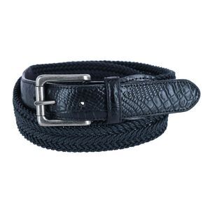Toneka Waxed Braided Belt with Croc Print Ends